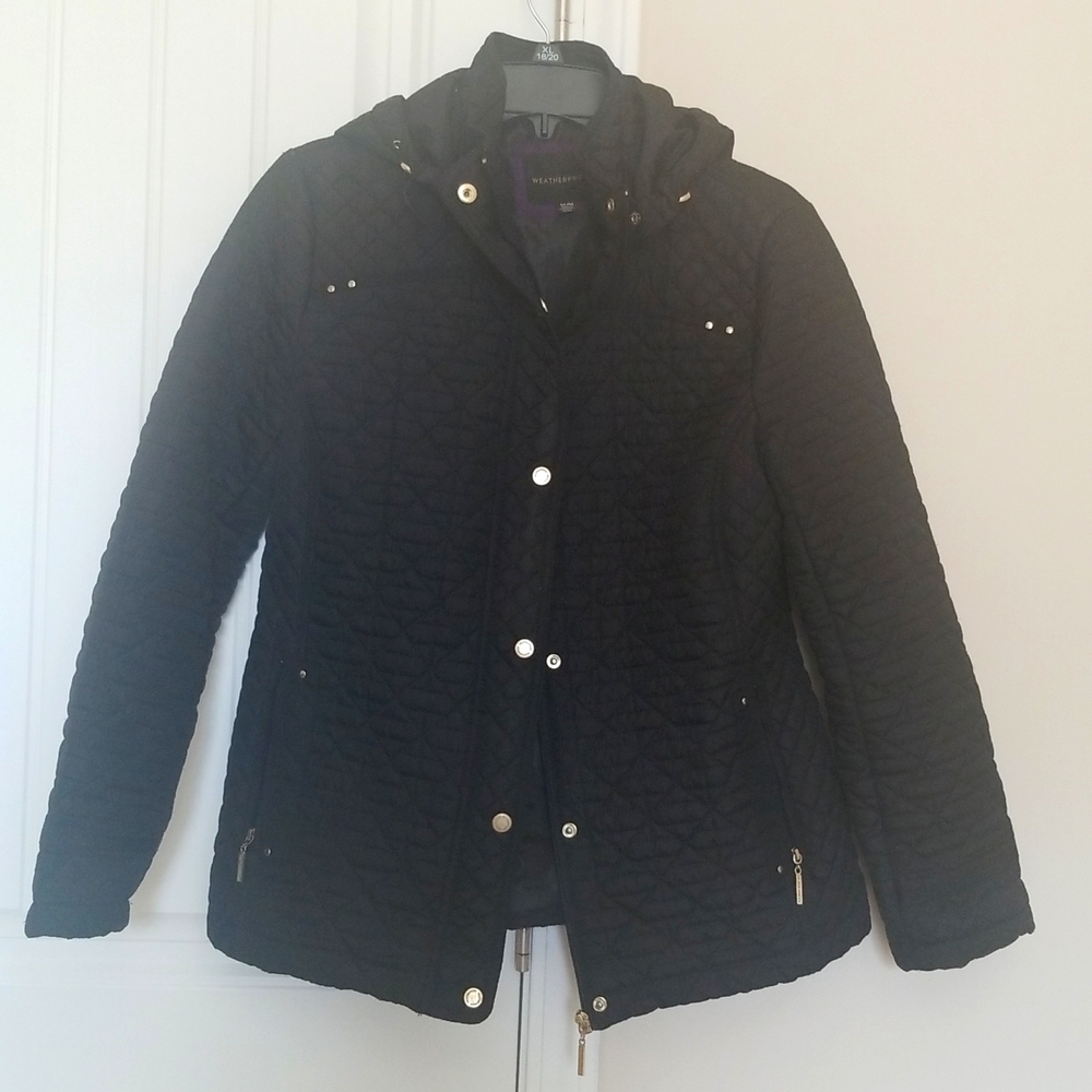 Junior Ladies Black with Goldtone Accents Medium WeatherProof Jacket